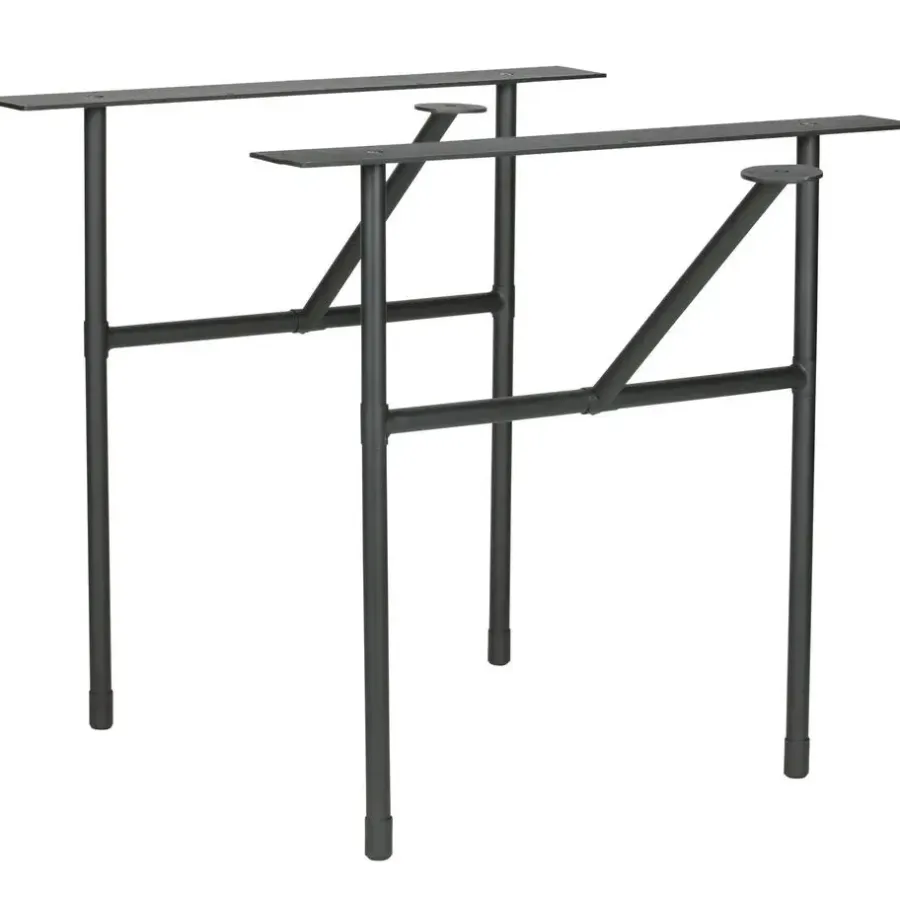 Ovale Eettafels-WOOOD Tablo Tafelblad Ovaal Incl. H-Poot - Onbehandeld - Eiken/Metaal