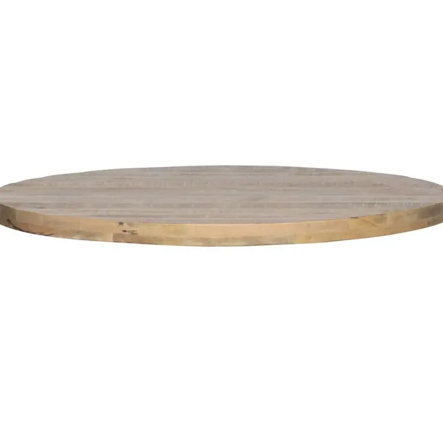 WOOOD Tablo Tafelblad Rond - Mango - White Wash - 120x120