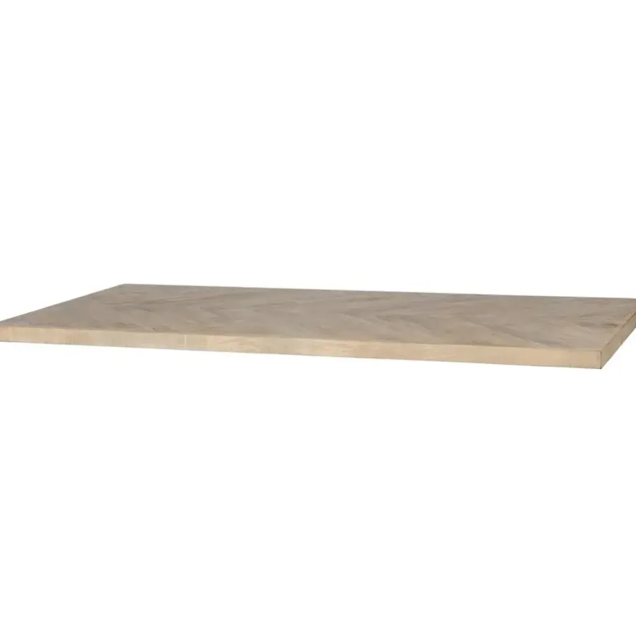 WOOOD Tablo Tafelblad Visgraat - Mango - White Wash - 5, 5x180X90