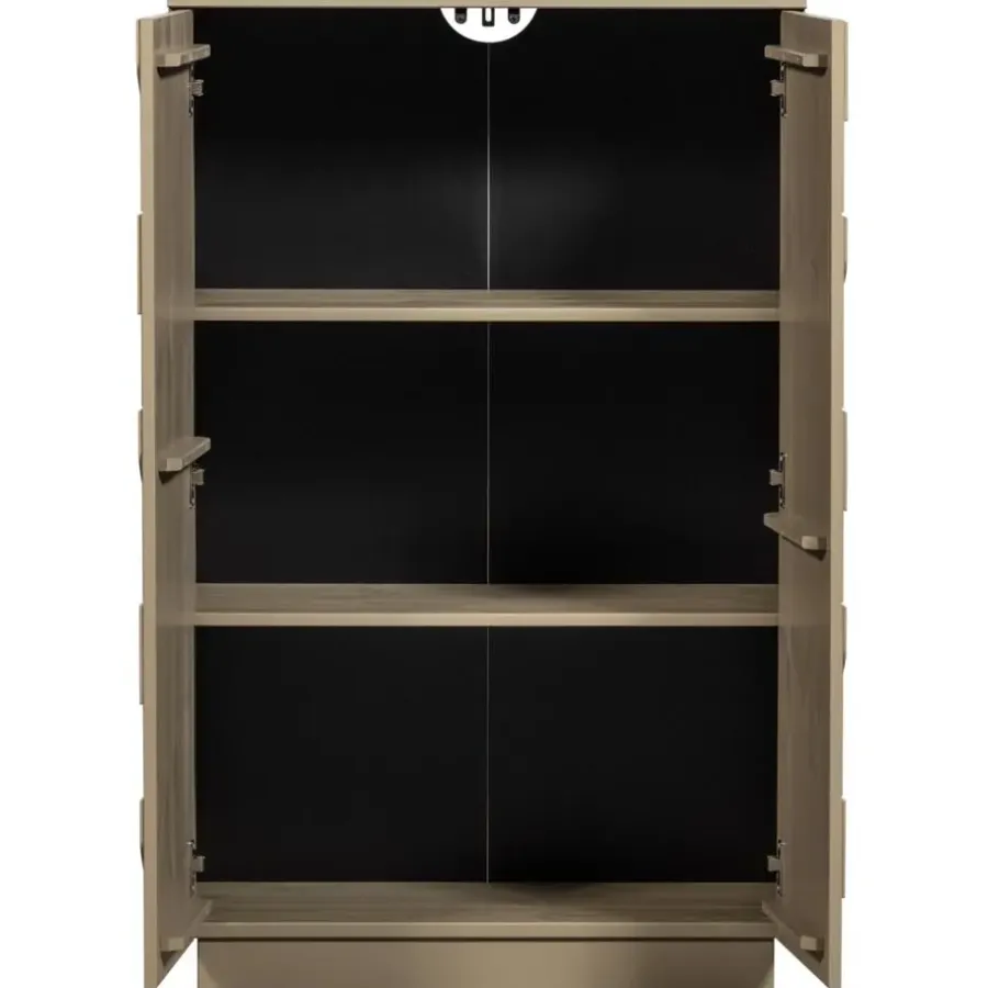 WOOOD Teo Kast - Grenenhout - Mud - 116x72x35