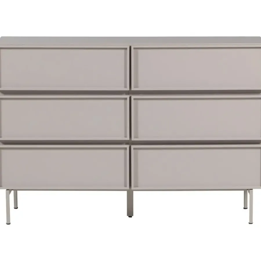 WOOOD Tours Ladekast 6 Lades - Melamine/ MDF - Zand - 80x120x42