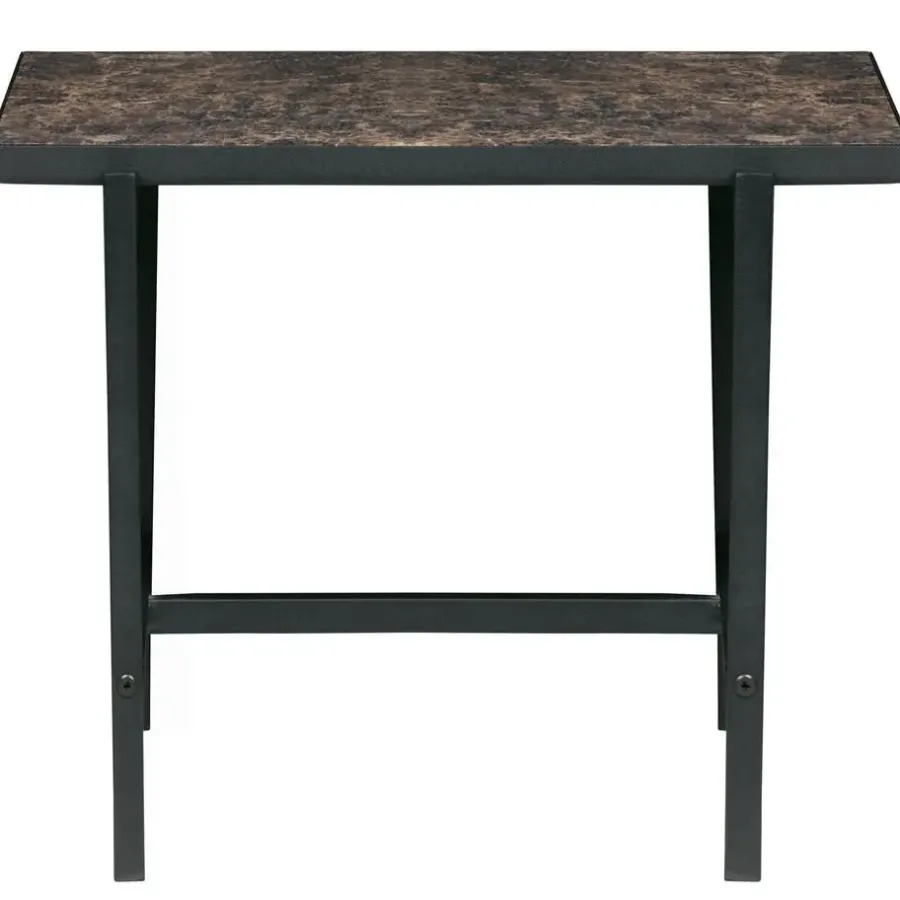 WOOOD Turn Around Bijzettafel - Hout/Metaal - Zwart - 40x50x44