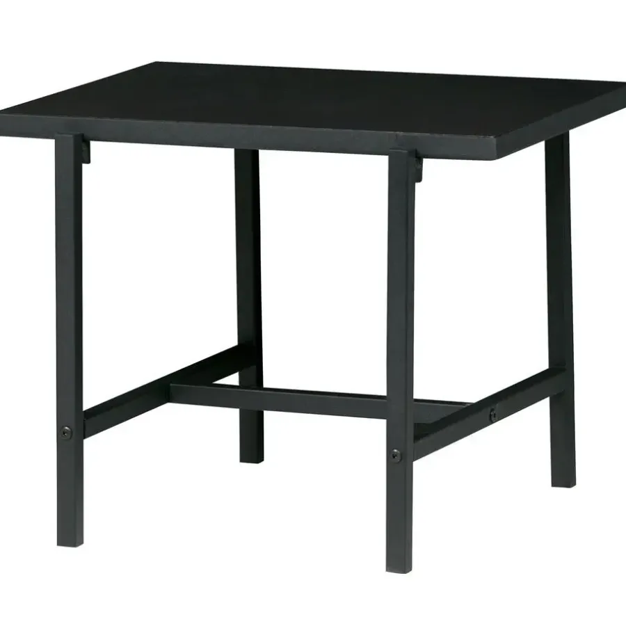 WOOOD Turn Around Bijzettafel - Hout/Metaal - Zwart - 40x50x44