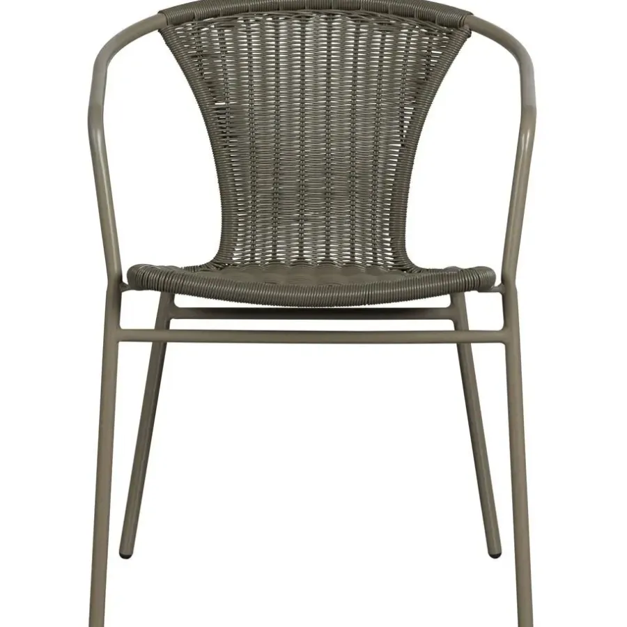 Tuinstoelen-WOOOD Weston Stoelen Buiten - Rattan/Metaal - Jungle - Set van 4