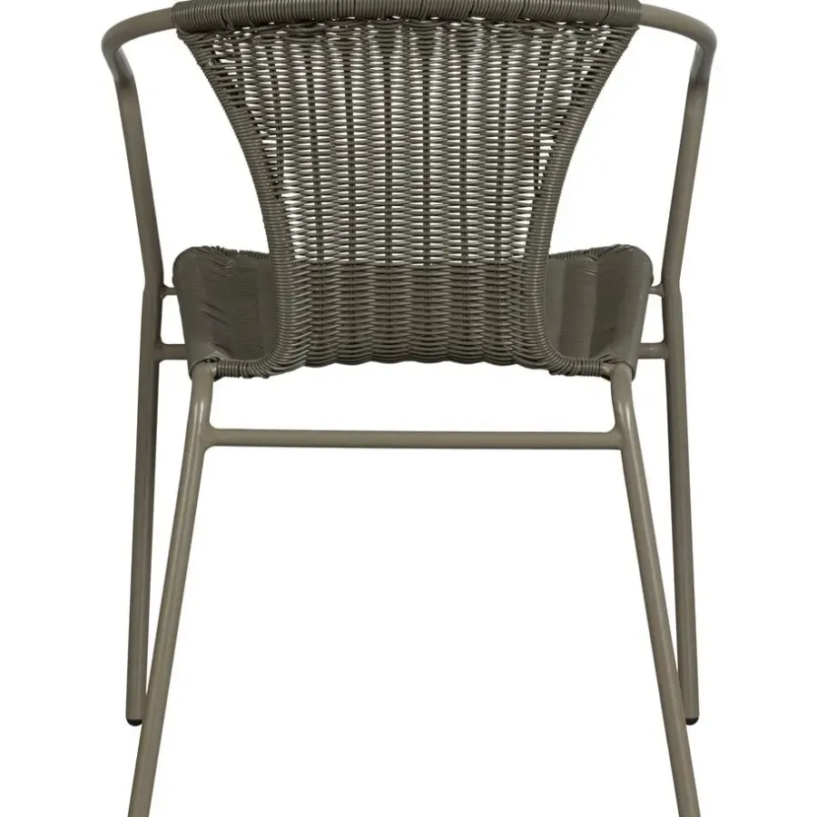Tuinstoelen-WOOOD Weston Stoelen Buiten - Rattan/Metaal - Jungle - Set van 4