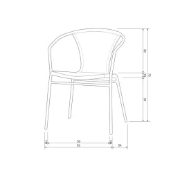 Tuinstoelen-WOOOD Weston Stoelen Buiten - Rattan/Metaal - Jungle - Set van 4