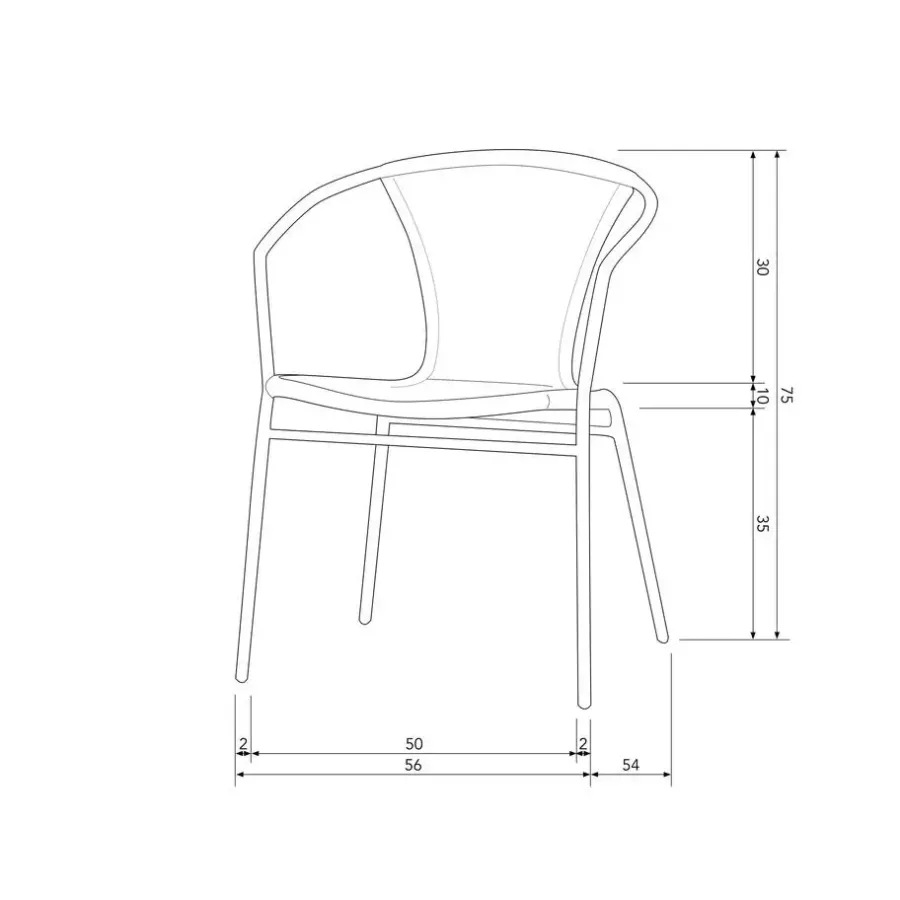 Tuinstoelen-WOOOD Weston Stoelen Buiten - Rattan/Metaal - Jungle - Set van 4