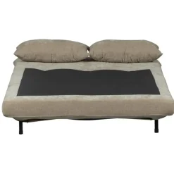 WOOOD Xem Slaapbank - 1-Persoons - Chenille stof - Naturel - 80x122x92