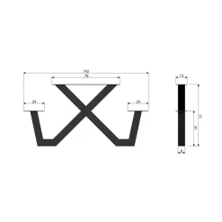 WOOOD X-Poot Picknick Buiten Tablo - Metaal - Zwart - 70x142x13
