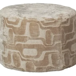 WOOOD Yago Poef - Polyester - Naturel - 43x60x60