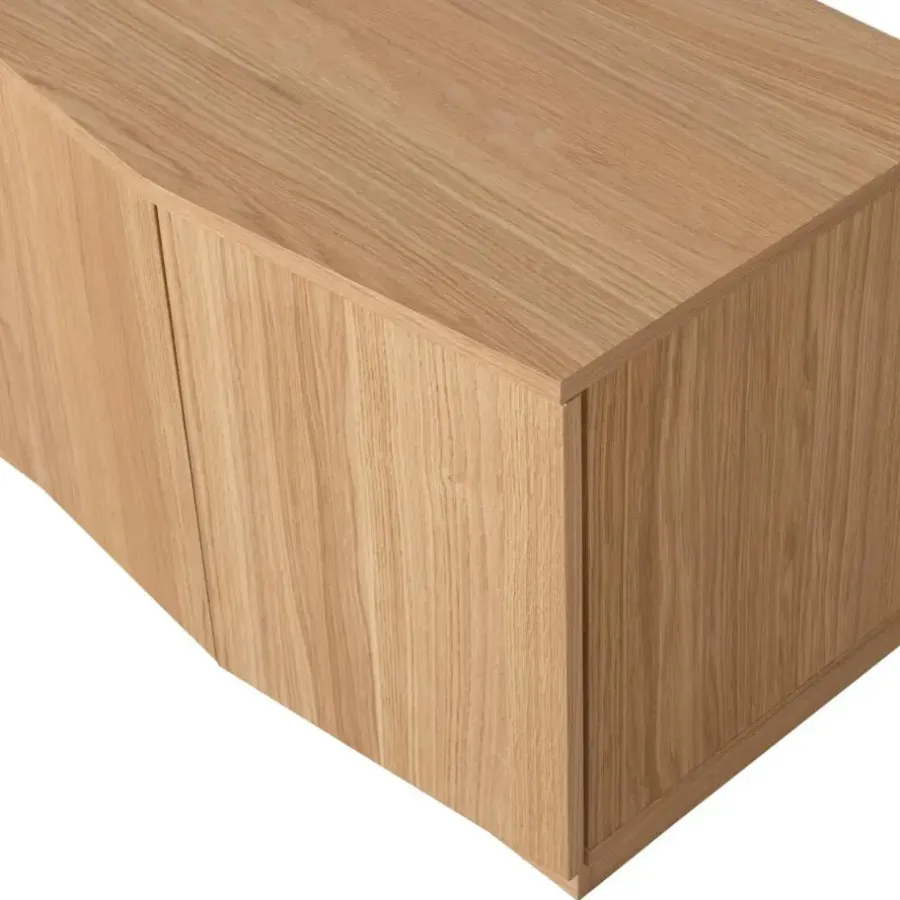 Tv Meubels-WOOOD Zuma tv-meubel - Push-To-Open - Eiken - Transparant - 52x133x45