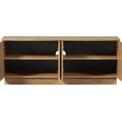 Tv Meubels-WOOOD Zuma tv-meubel - Push-To-Open - Eiken - Transparant - 52x133x45