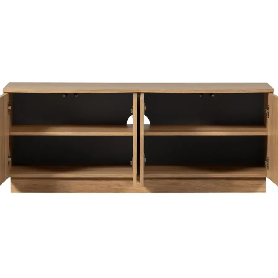 Tv Meubels-WOOOD Zuma tv-meubel - Push-To-Open - Eiken - Transparant - 52x133x45