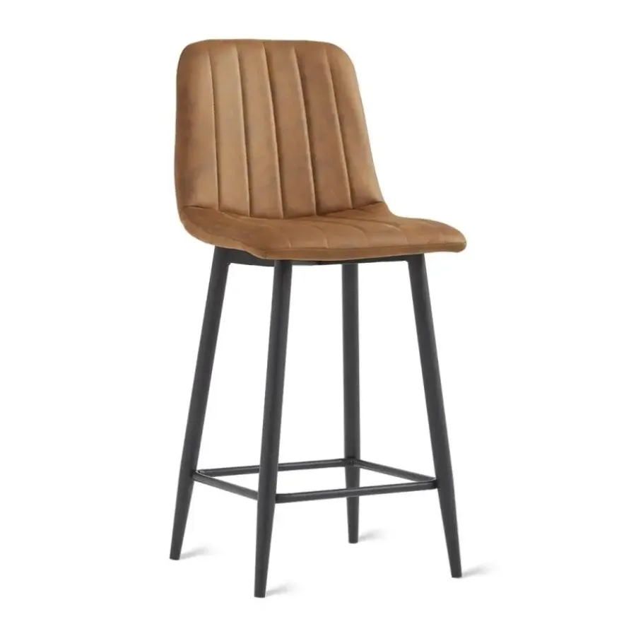 HomeMixx 2x Barkruk Jax - Microleder Cognac (Set van 2)