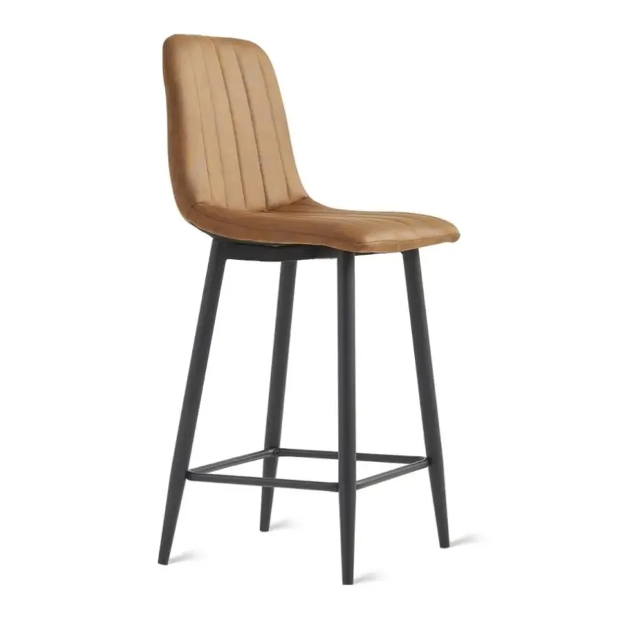 HomeMixx 2x Barkruk Jax - Microleder Cognac (Set van 2)