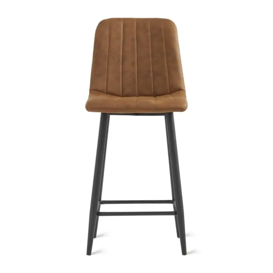 HomeMixx 2x Barkruk Jax - Microleder Cognac (Set van 2)