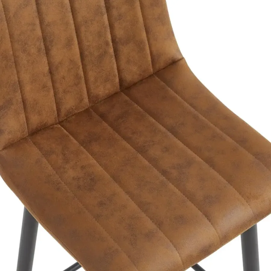 HomeMixx 2x Barkruk Jax - Microleder Cognac (Set van 2)