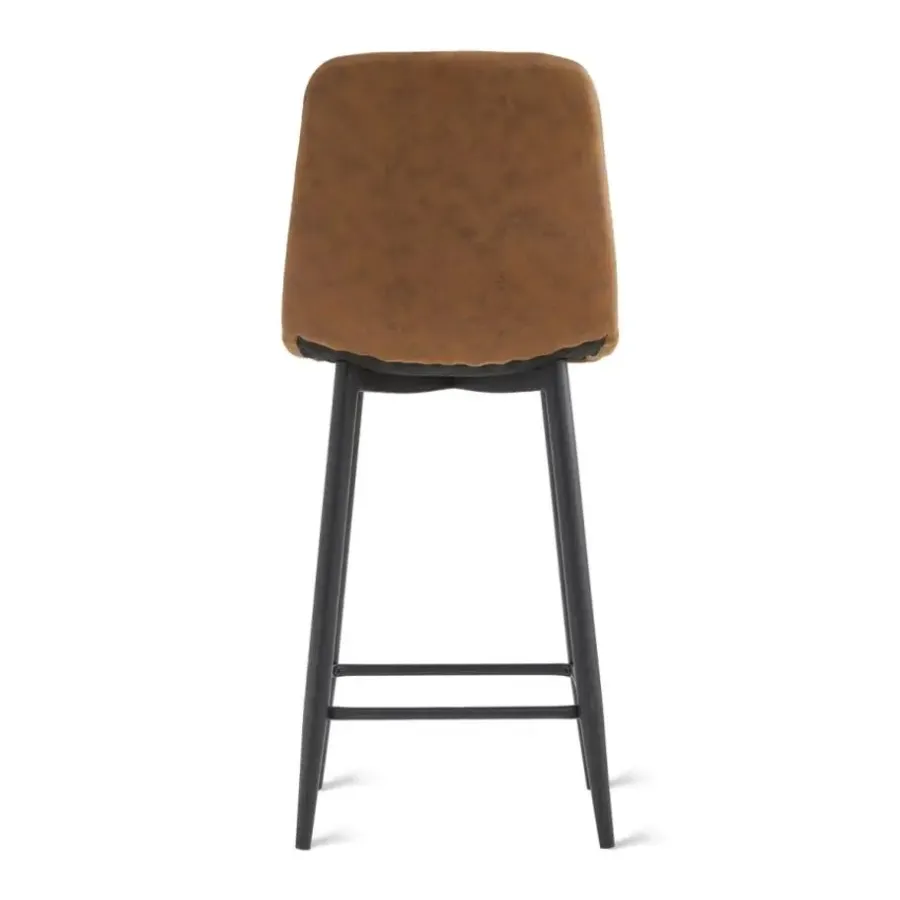 HomeMixx 2x Barkruk Jax - Microleder Cognac (Set van 2)