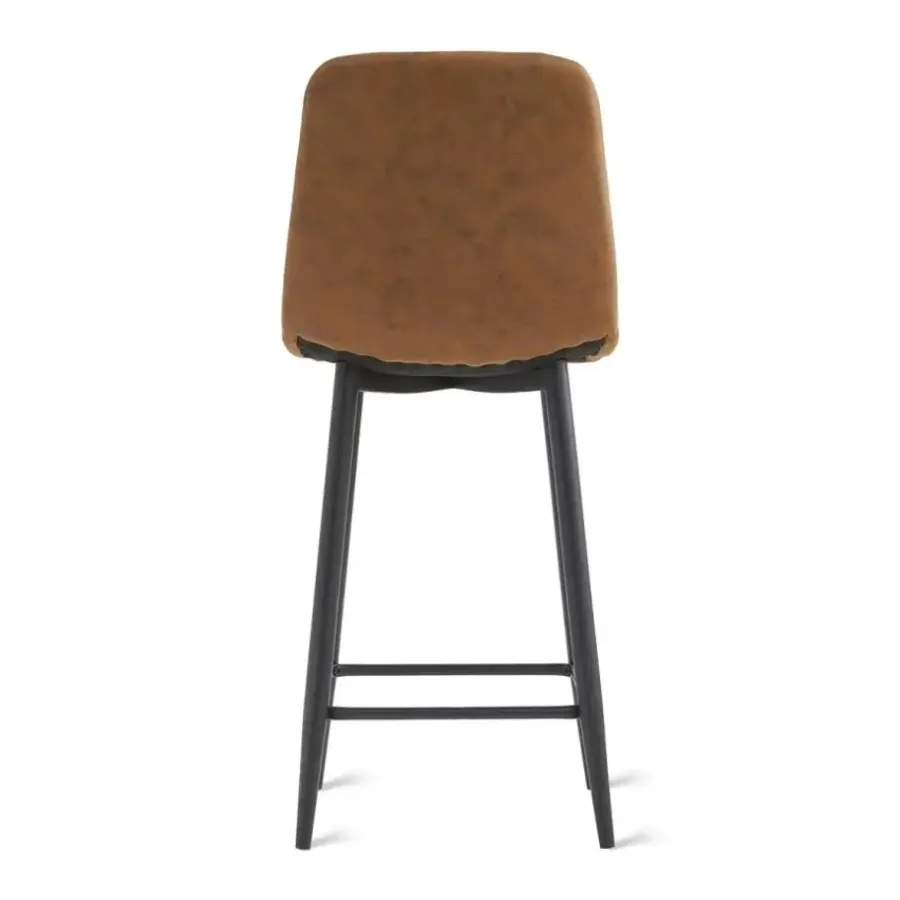 HomeMixx 2x Barkruk Jax - Microleder Cognac (Set van 2)