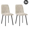 HomeMixx 2x Eetkamerstoel Minsk Fluweel Beige