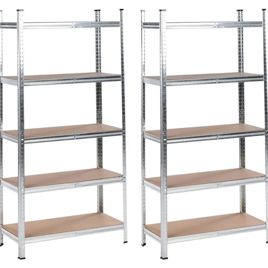 Stellingkasten-Leen Bakker XITTA - Stellingkast set van 2 - Zilver - 150 cm - Staal