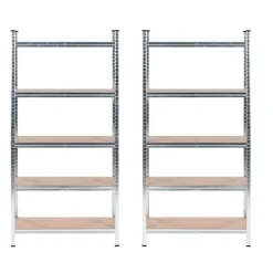 Stellingkasten-Leen Bakker XITTA - Stellingkast set van 2 - Zilver - 150 cm - Staal