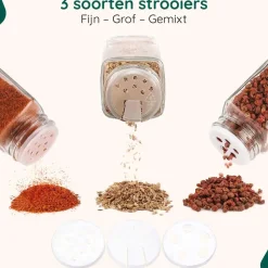 Wandrekken-XIVADA Kruidenrek met 24 potjes - Organizer lade liggend - Met labels