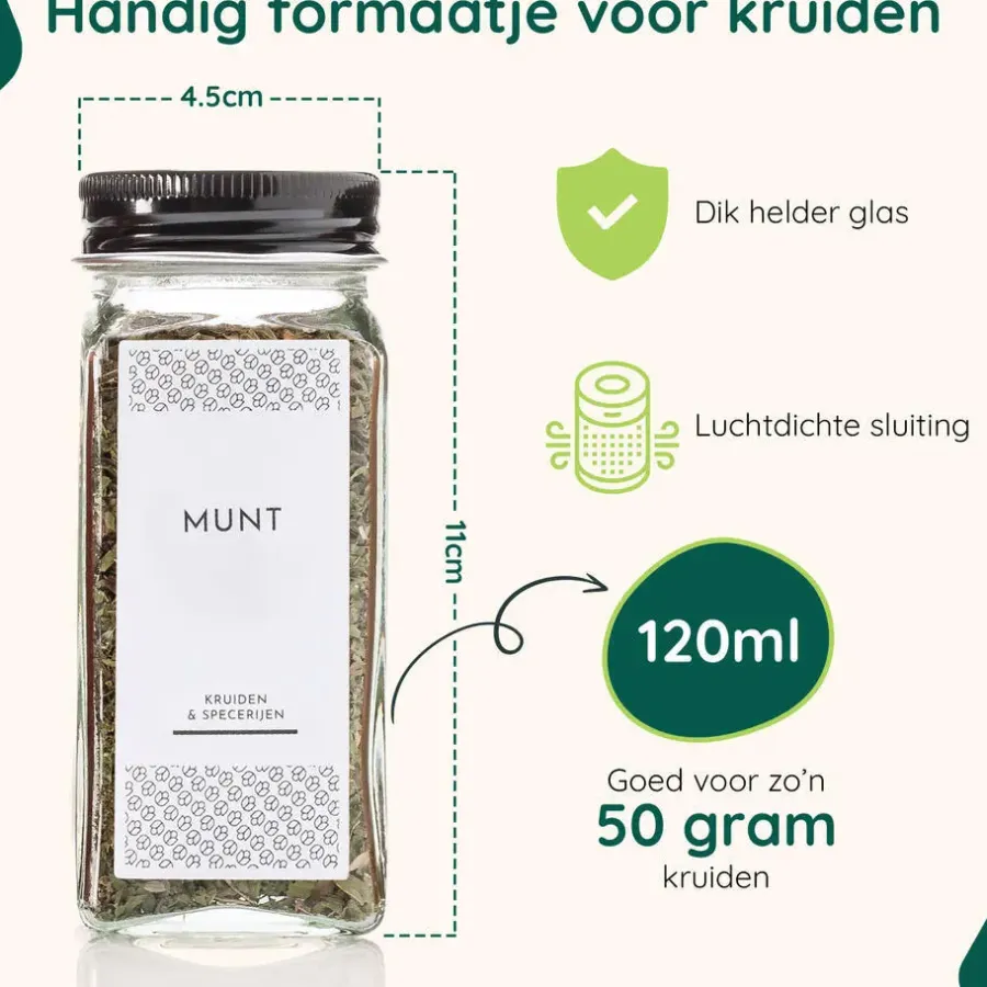 Wandrekken-XIVADA Kruidenrek met 24 potjes - Organizer lade liggend - Met labels