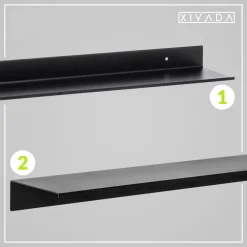 XIVADA Wandrek Rosa - Industrieel - Aluminium - Boren - Zwart - 60 cm
