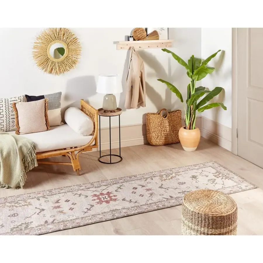 Beliani YANOBA - Loper - Beige - 80 x 300 cm - Katoen