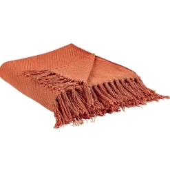 Plaids-Beliani YARSA - Plaid - Rood - 125 x 150 cm - Katoen