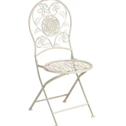 Bistro- & Balkonsets-Leen Bakker YAVIZA - Set van 2 tuinstoelen - Lichtbeige - IJzer