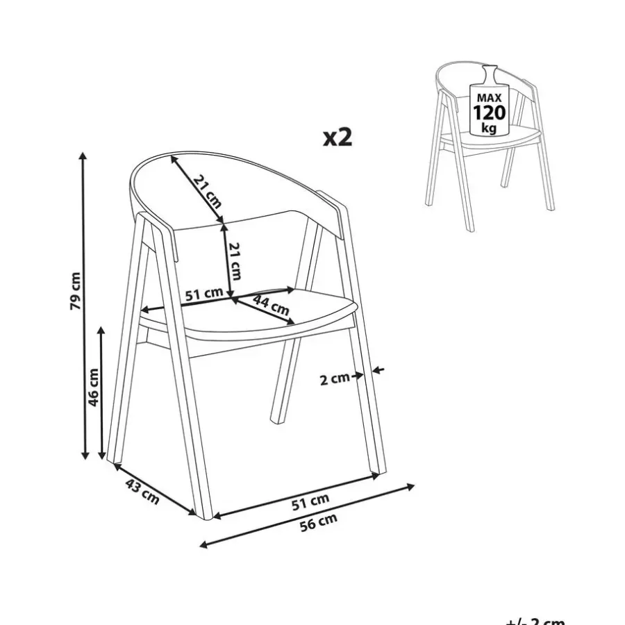 Eetkamerstoelen-Beliani YUBA - Eetkamerstoel set van 2 - Donkerhout/Groen - Fluweel