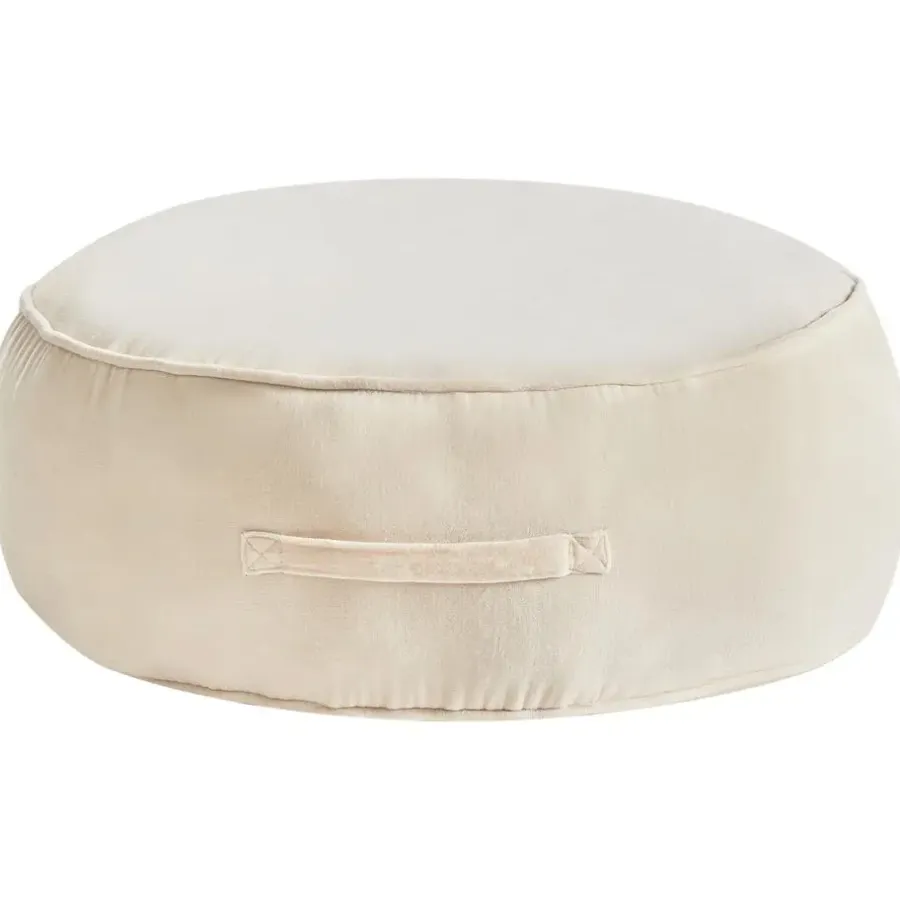 Leen Bakker YULLE - Poef - Lichtbeige - Fluweel