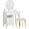 Beliani YVES - Kaptafel - Wit - MDF