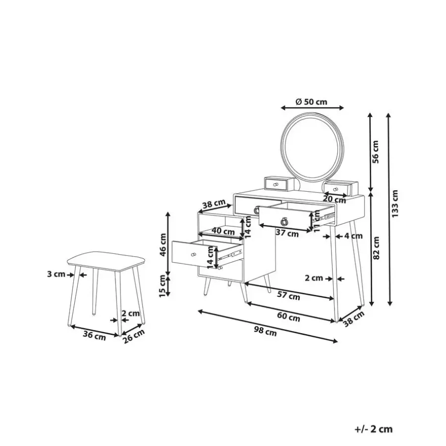 Beliani YVES - Kaptafel - Wit - MDF