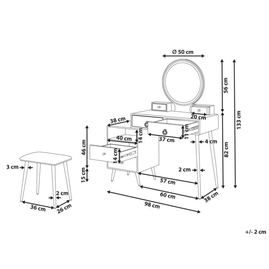 Beliani YVES - Kaptafel - Wit - MDF