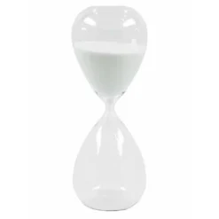 Beelden-Merkloos Zandloper - wit zand - glas - 20 cm