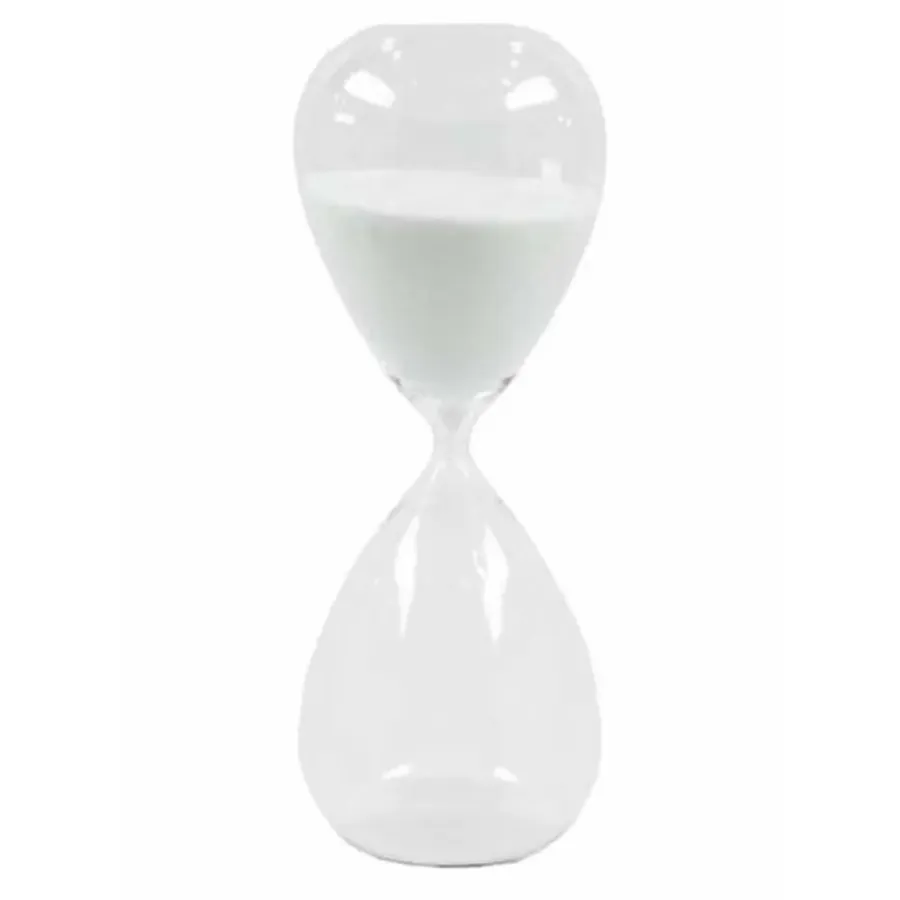 Beelden-Merkloos Zandloper - wit zand - glas - 20 cm