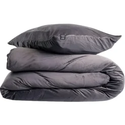 Lits-Jumeaux Dekbedovertrekken-Zavelo Dekbedovertrek Velvet Comfort Antraciet-Lits-jumeaux (240 x 200/220 cm)