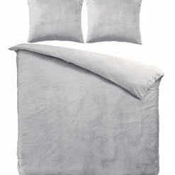 Dekbedovertrekken|Lits-Jumeaux Dekbedovertrekken-Zavelo Dekbedovertrek Velvet Comfort Zilver-Lits-jumeaux (240 x 200/220 cm)