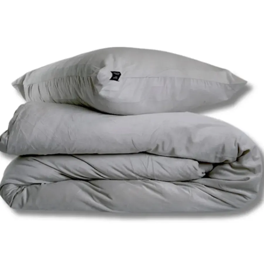 Dekbedovertrekken|Lits-Jumeaux Dekbedovertrekken-Zavelo Dekbedovertrek Velvet Comfort Zilver-Lits-jumeaux (240 x 200/220 cm)