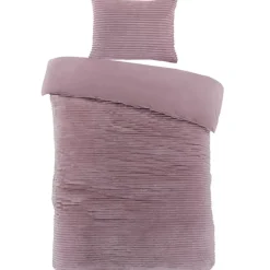 Lits-Jumeaux Dekbedovertrekken-Zavelo Dorien Rib Teddy Dekbedovertrek Roze-Lits-jumeaux (240 x 200/220 cm)