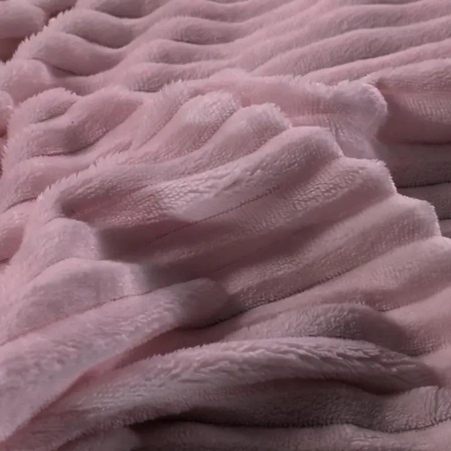 Lits-Jumeaux Dekbedovertrekken-Zavelo Dorien Rib Teddy Dekbedovertrek Roze-Lits-jumeaux (240 x 200/220 cm)