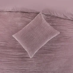 Zavelo Dorien Rib Teddy Dekbedovertrek Roze-1-persoons (140 x 200/220 cm)