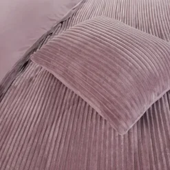 Zavelo Dorien Rib Teddy Dekbedovertrek Roze-1-persoons (140 x 200/220 cm)