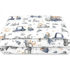 Kinderdekbedovertrekken-Zavelo Ledikant Dekbedovertrek Cars Blauw 100 x 135 cm
