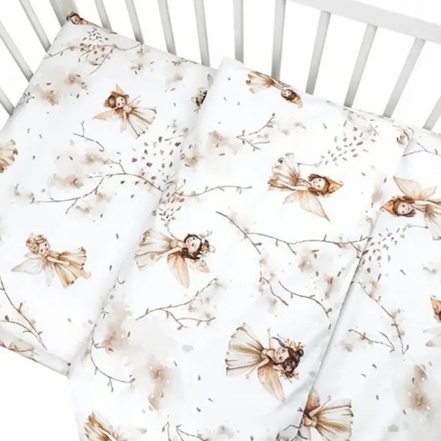 Kinderdekbedovertrekken-Zavelo Peuter Dekbedovertrek Fairy Beige 120 x 150 cm