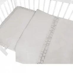 Kinderdekbedovertrekken-Zavelo Peuter Dekbedovertrek Royal Ruches Grijs 120 x 150 cm