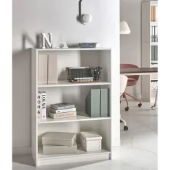 Boekenkasten|Boekenkasten-Leen Bakker ZEHNA - Boekenkast 3 planken - Wit - 80 x 40 cm - Vezelplaat